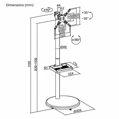 Atlas Mobile Display Floor Stand  | T45
