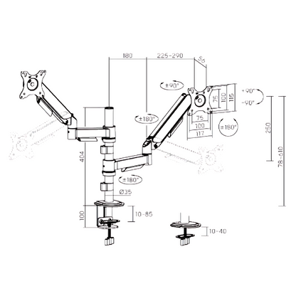 Aero Dual Monitor Arm | T29