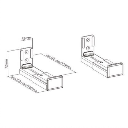 Bookshelf Audio Speaker Stand & Soundbar Wall Mount