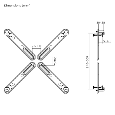 ULTi VESA Adapter Kit for 17”-32” Non-VESA Monitors