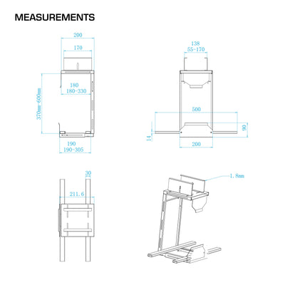 Arc Pro Under-Desk Rail Mounted PC Holder